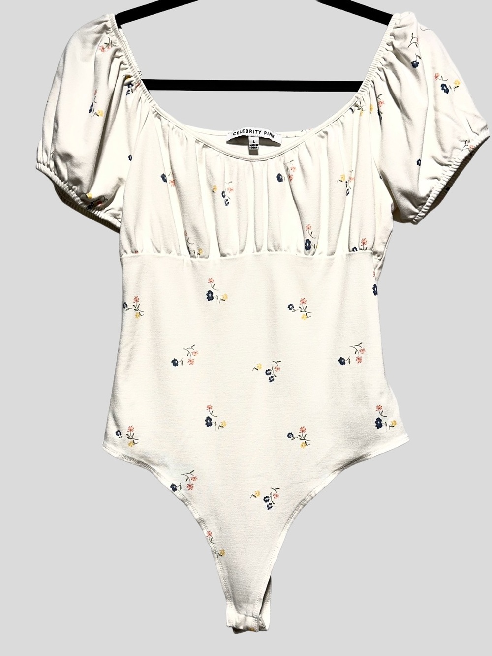 CELEBRITY PINK Floral Puff Sleeve Bodysuit Coquette Cottagecore Fairy
